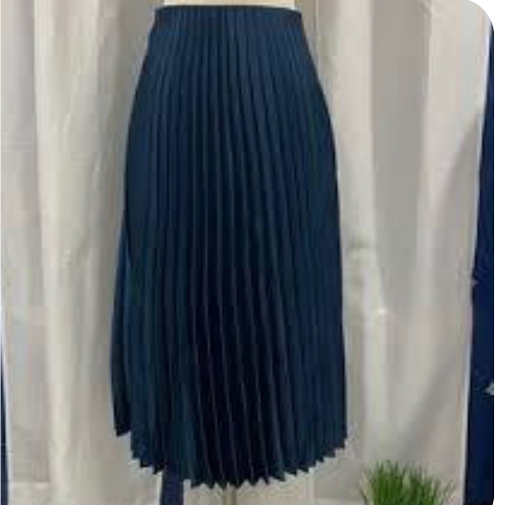 Zara pleated midi skirt in dark blue